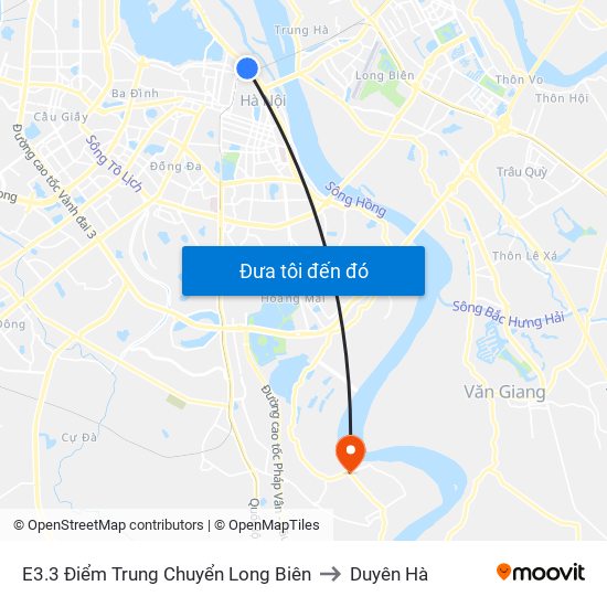 E3.3 Điểm Trung Chuyển Long Biên to Duyên Hà map