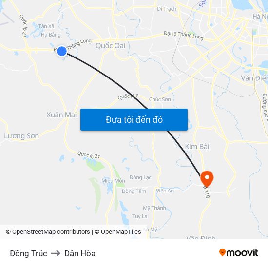 Đồng Trúc to Dân Hòa map