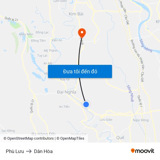 Phù Lưu to Dân Hòa map