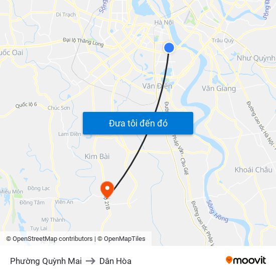 Phường Quỳnh Mai to Dân Hòa map