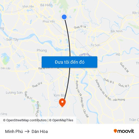 Minh Phú to Dân Hòa map