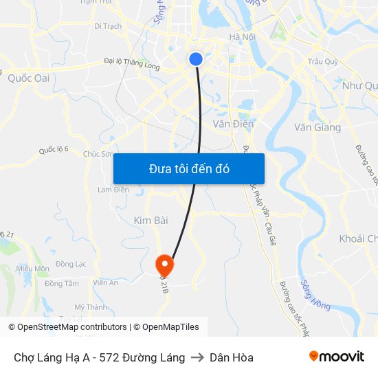 Chợ Láng Hạ A - 572 Đường Láng to Dân Hòa map