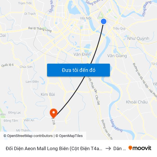 Đối Diện Aeon Mall Long Biên (Cột Điện T4a/2a-B Đường Cổ Linh) to Dân Hòa map