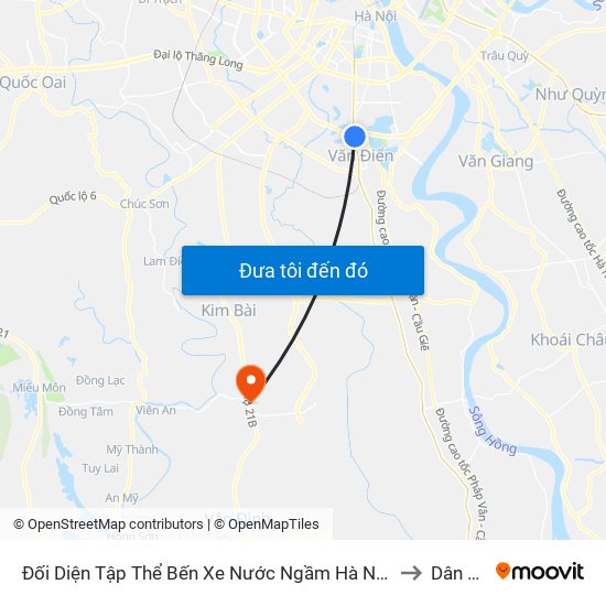 Đối Diện Tập Thể Bến Xe Nước Ngầm Hà Nội - Ngọc Hồi to Dân Hòa map