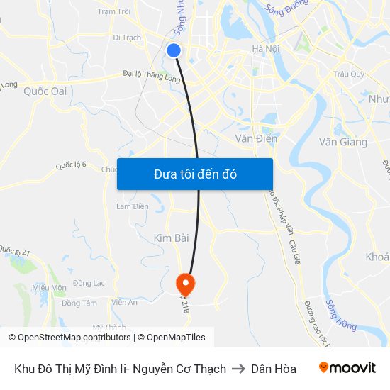Khu Đô Thị Mỹ Đình Ii- Nguyễn Cơ Thạch to Dân Hòa map