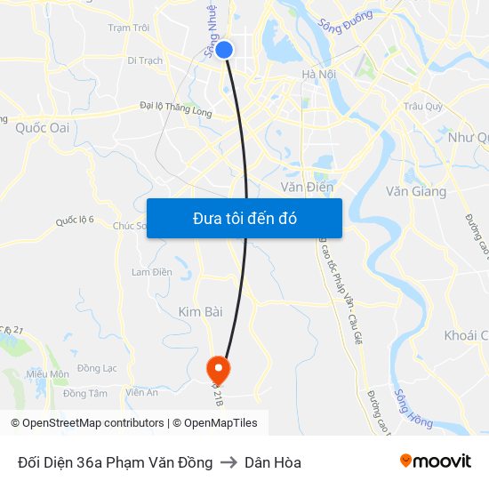 Đối Diện 36a Phạm Văn Đồng to Dân Hòa map