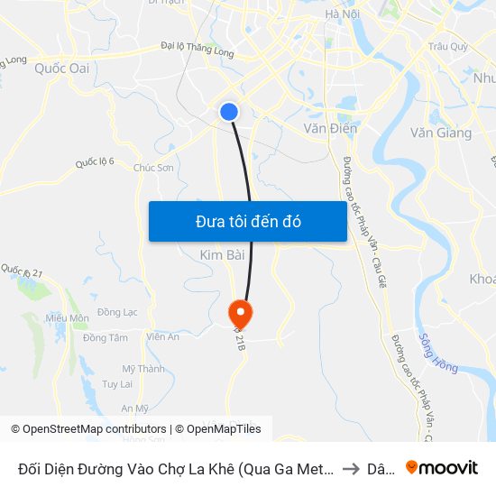 Đối Diện Đường Vào Chợ La Khê (Qua Ga Metro La Khê) - 405 Quang Trung (Hà Đông) to Dân Hòa map