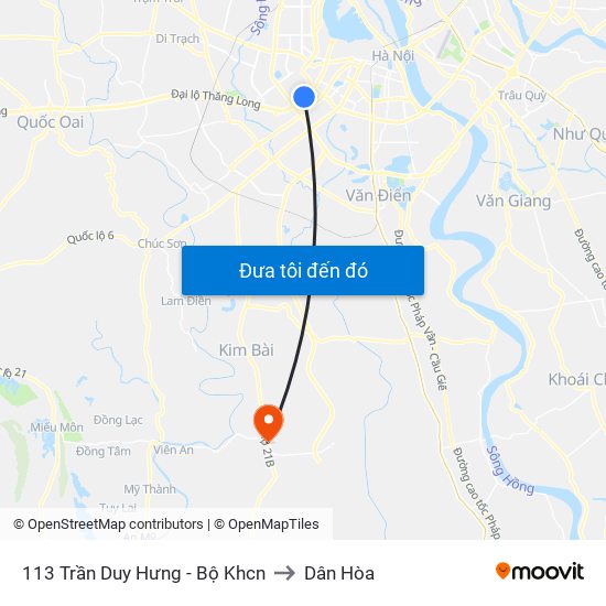 113 Trần Duy Hưng - Bộ Khcn to Dân Hòa map