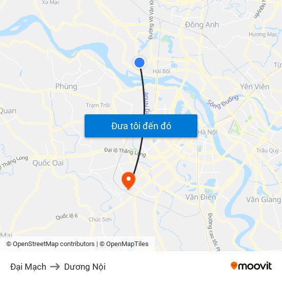 Đại Mạch to Dương Nội map