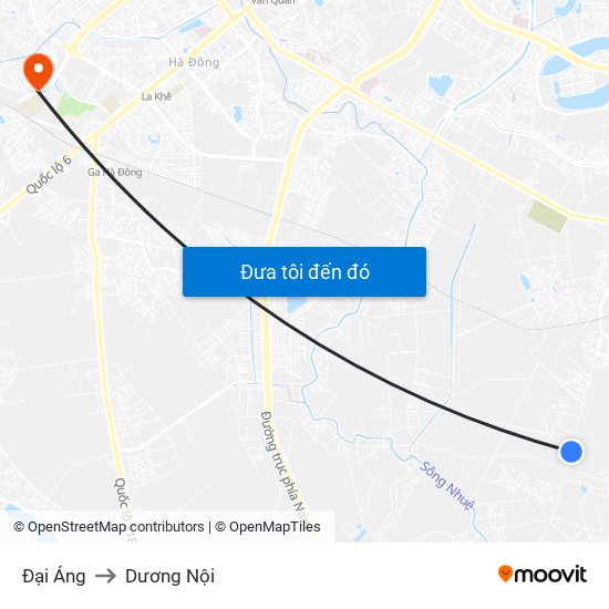 Đại Áng to Dương Nội map