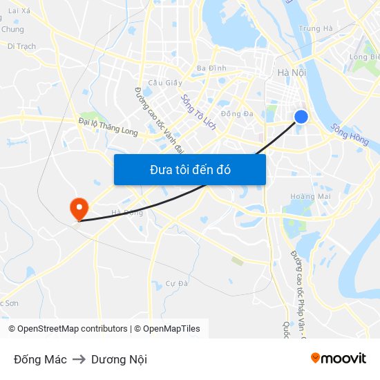 Đống Mác to Dương Nội map