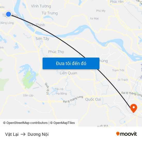 Vật Lại to Dương Nội map