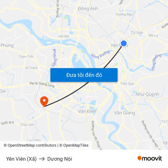 Yên Viên (Xã) to Dương Nội map
