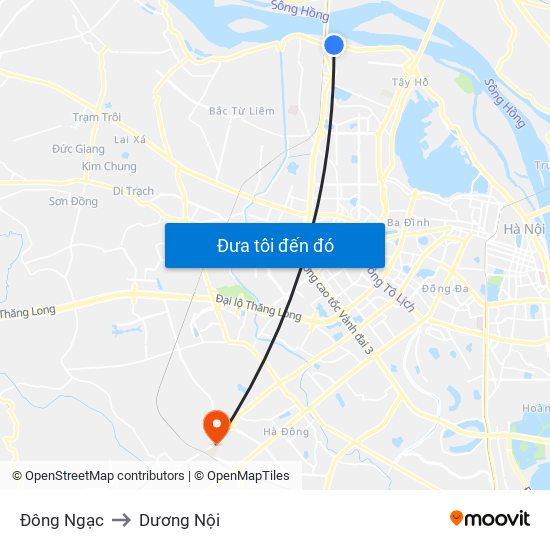 Đông Ngạc to Dương Nội map