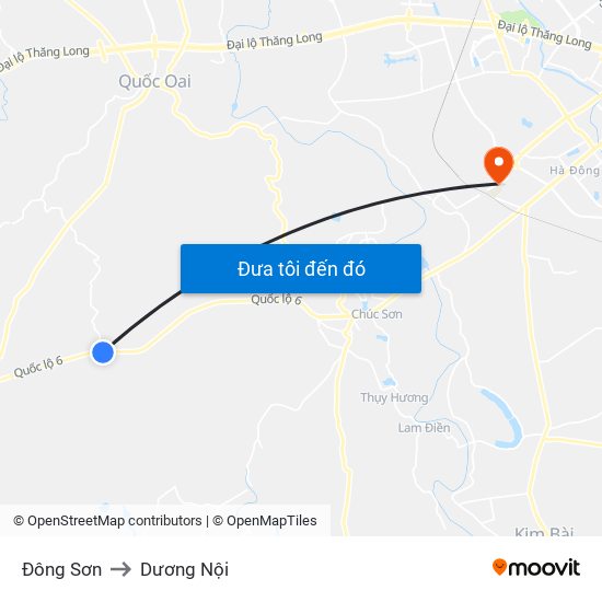 Đông Sơn to Dương Nội map