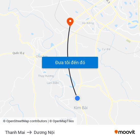 Thanh Mai to Dương Nội map