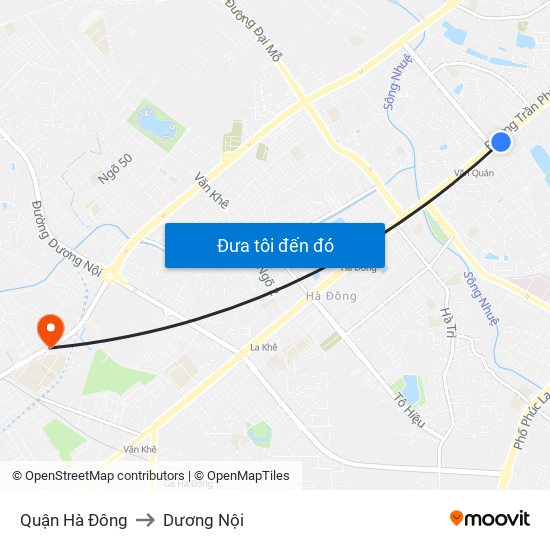 Quận Hà Đông to Dương Nội map