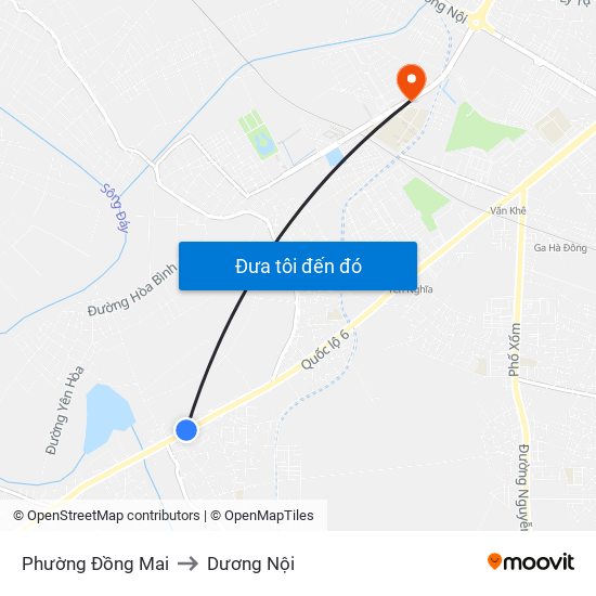 Phường Đồng Mai to Dương Nội map