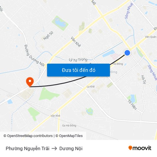 Phường Nguyễn Trãi to Dương Nội map