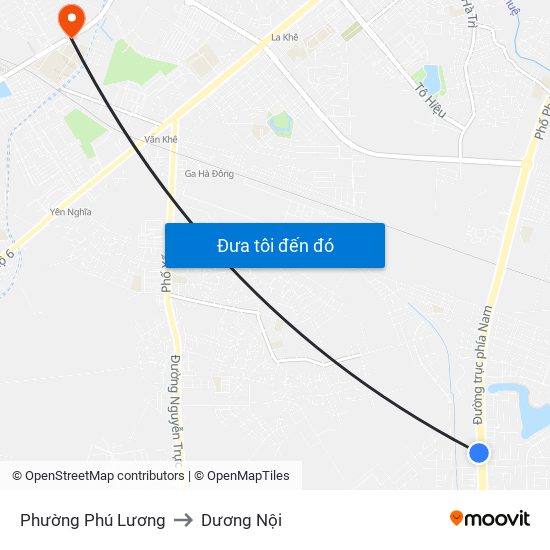 Phường Phú Lương to Dương Nội map