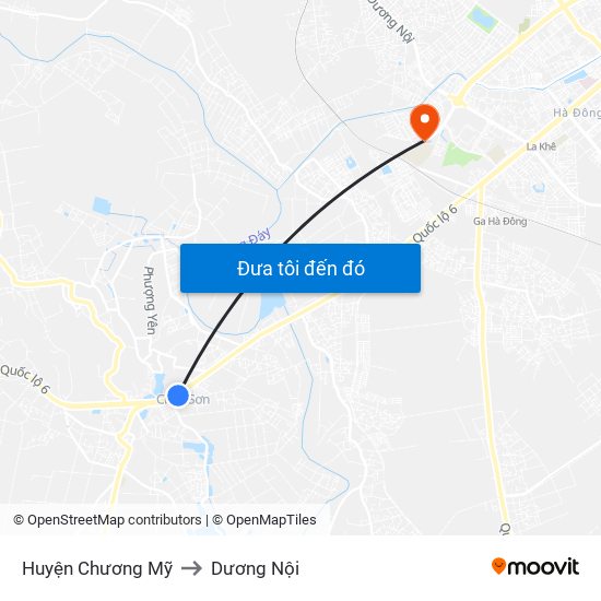 Huyện Chương Mỹ to Dương Nội map