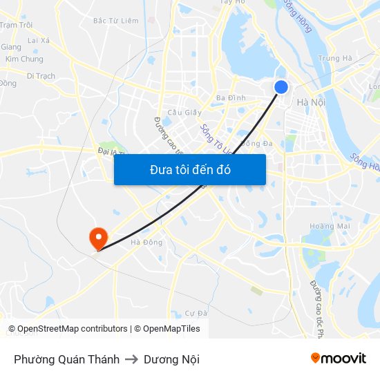 Phường Quán Thánh to Dương Nội map