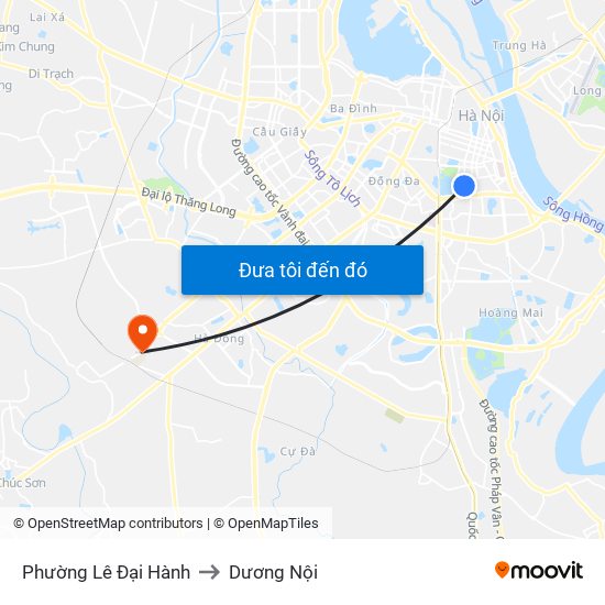 Phường Lê Đại Hành to Dương Nội map