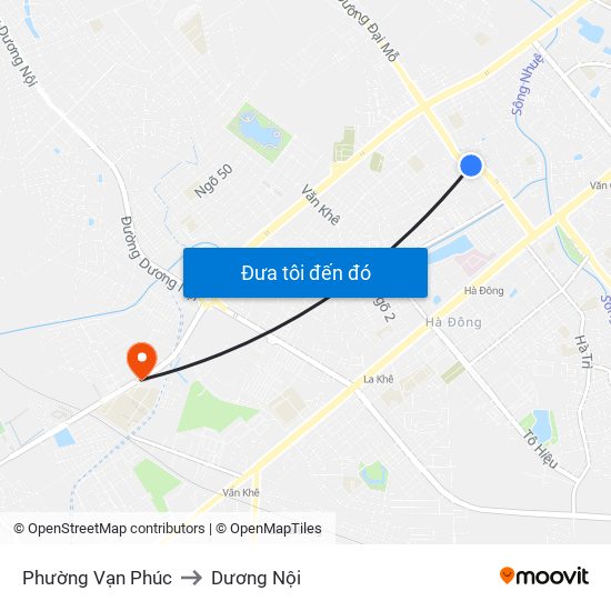 Phường Vạn Phúc to Dương Nội map