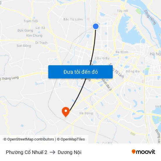 Phường Cổ Nhuế 2 to Dương Nội map