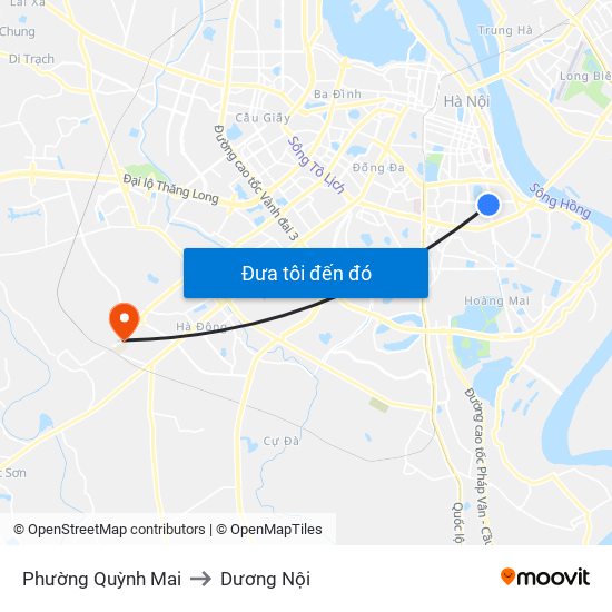 Phường Quỳnh Mai to Dương Nội map