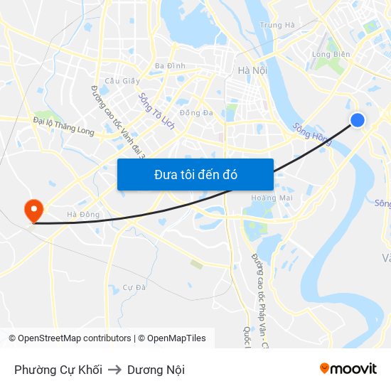 Phường Cự Khối to Dương Nội map