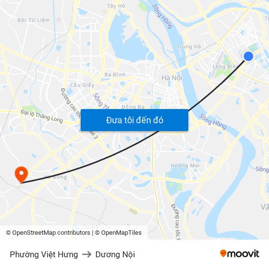 Phường Việt Hưng to Dương Nội map