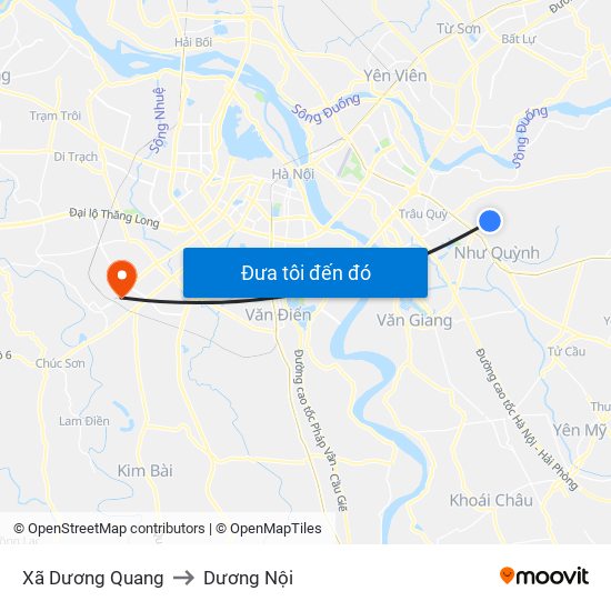 Xã Dương Quang to Dương Nội map