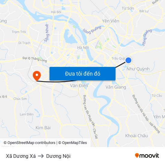 Xã Dương Xá to Dương Nội map