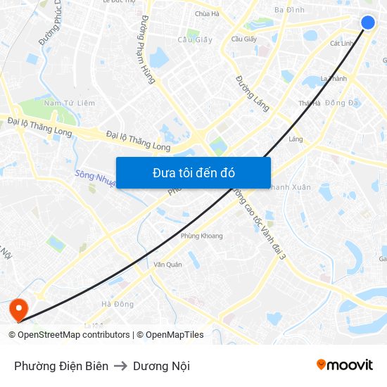 Phường Điện Biên to Dương Nội map