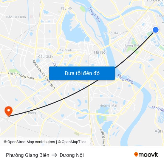 Phường Giang Biên to Dương Nội map