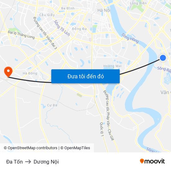 Đa Tốn to Dương Nội map