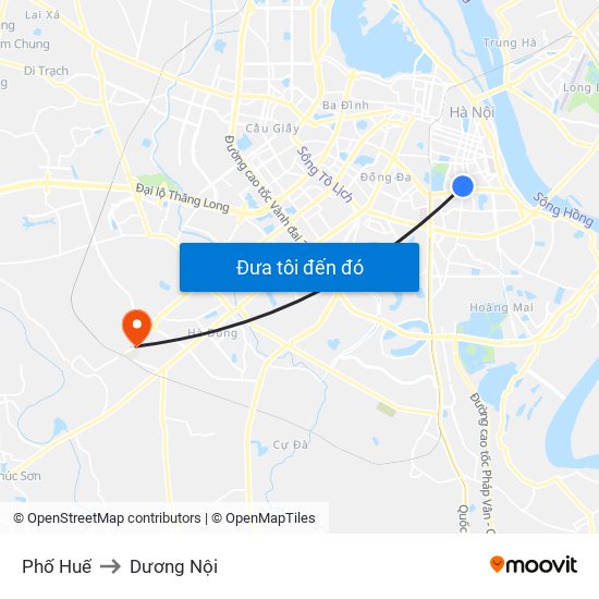 Phố Huế to Dương Nội map