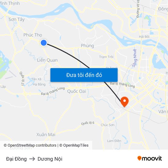 Đại Đồng to Dương Nội map