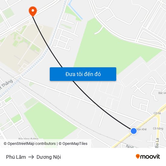 Phú Lãm to Dương Nội map