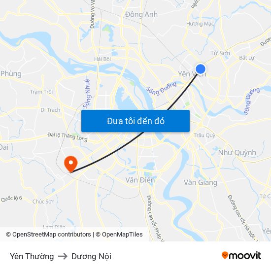 Yên Thường to Dương Nội map