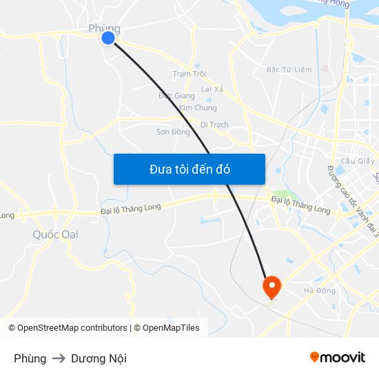 Phùng to Dương Nội map