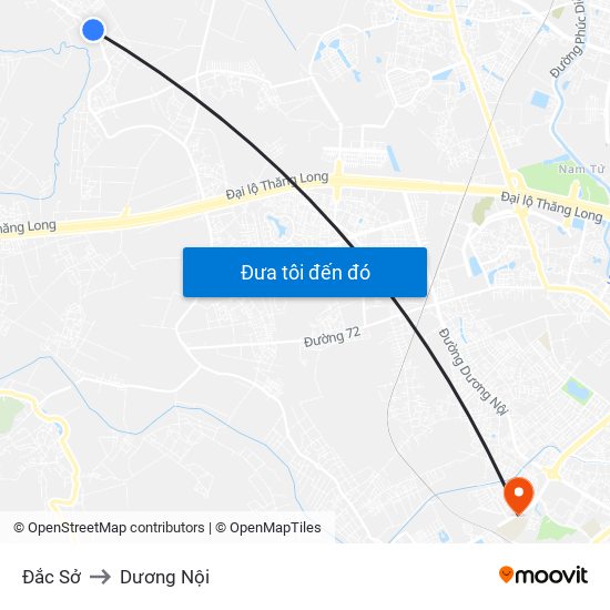 Đắc Sở to Dương Nội map