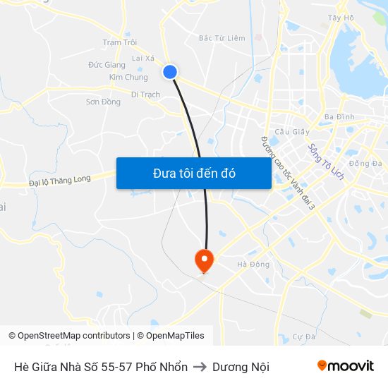 Hè Giữa Nhà Số 55-57 Phố Nhổn to Dương Nội map