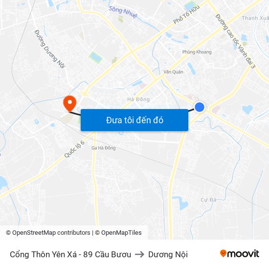 Cổng Thôn Yên Xá - 89 Cầu Bươu to Dương Nội map