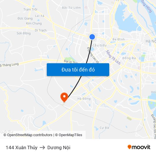 Gần Nhà Sách Sư Phạm (Đại Học Sư Phạm Hà Nội) - 136 Xuân Thủy to Dương Nội map