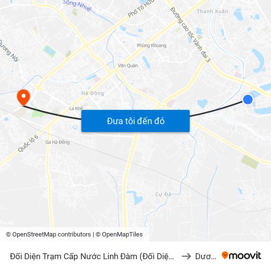 Đối Diện Trạm Cấp Nước Linh Đàm (Đối Diện Chung Cư Hh1c) - Nguyễn Hữu Thọ to Dương Nội map