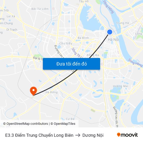 E3.3 Điểm Trung Chuyển Long Biên to Dương Nội map