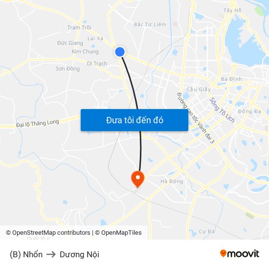 (B) Nhổn to Dương Nội map