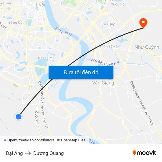 Đại Áng to Dương Quang map